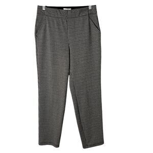 Max Studio Womens Double Knit Slim Trouser Pants M Houndstooth Check Black White